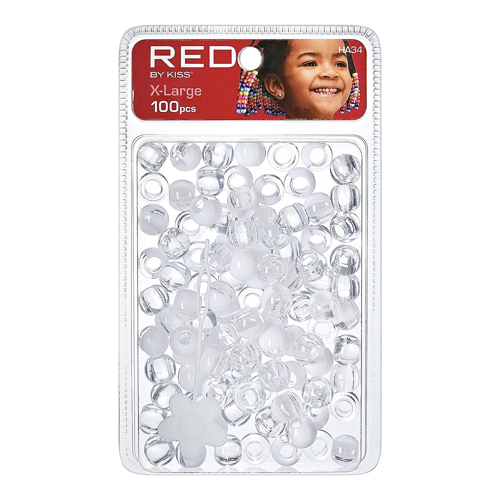RED Hair Beads - XLarge 100-pieces