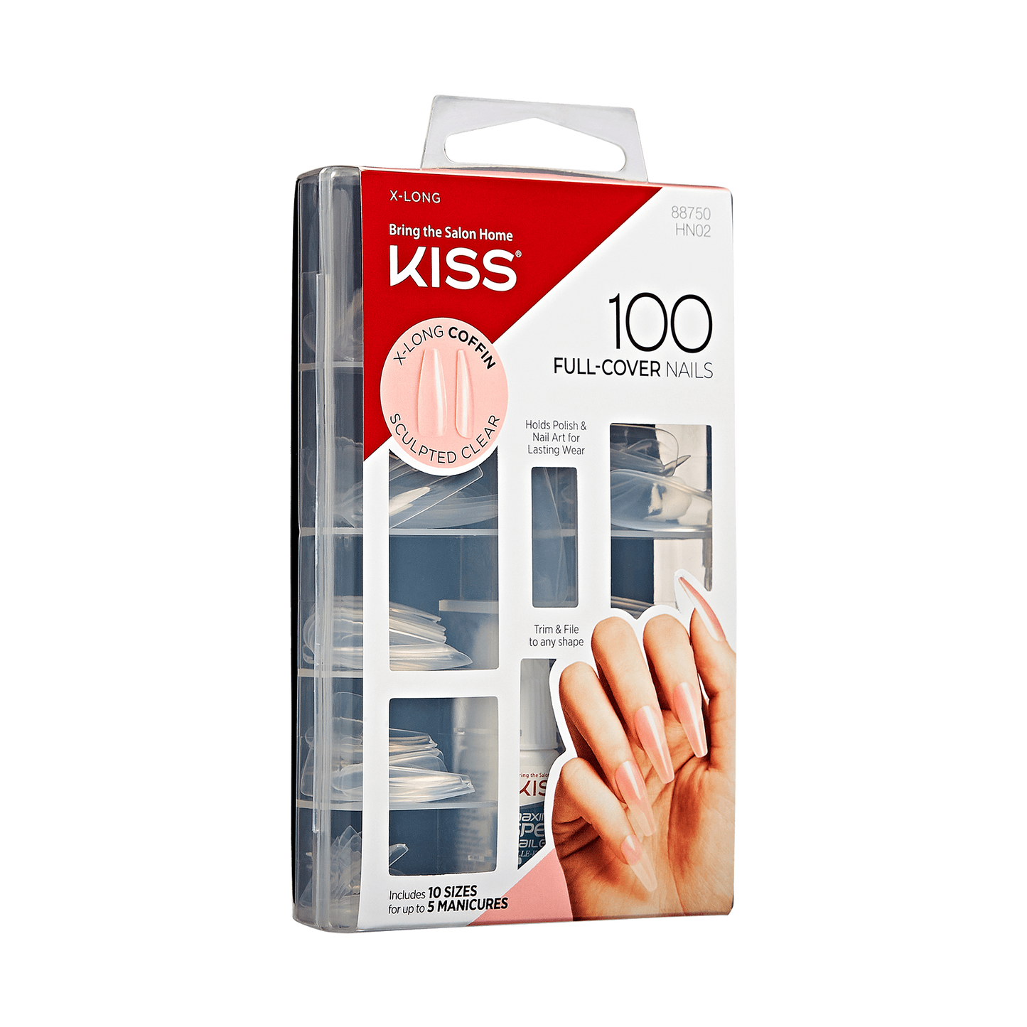 KISS 100 Full Cover Nails - CLEAR