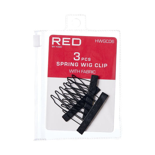 RED Spring Wig Clips with Fabric (HWGC06)